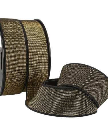 40mm black gold metal elastic by the meter