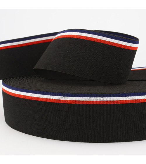 Striped elastic 45mm black per meter