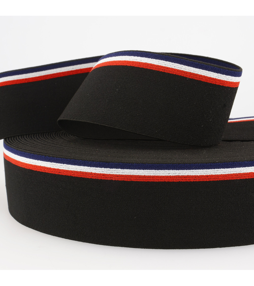 Striped elastic 45mm black per meter