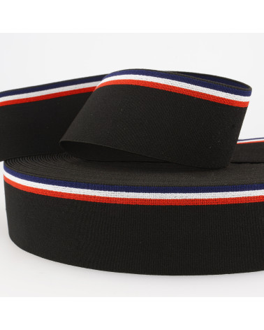 Gestreiftes Gummiband 45 mm schwarz pro Meter