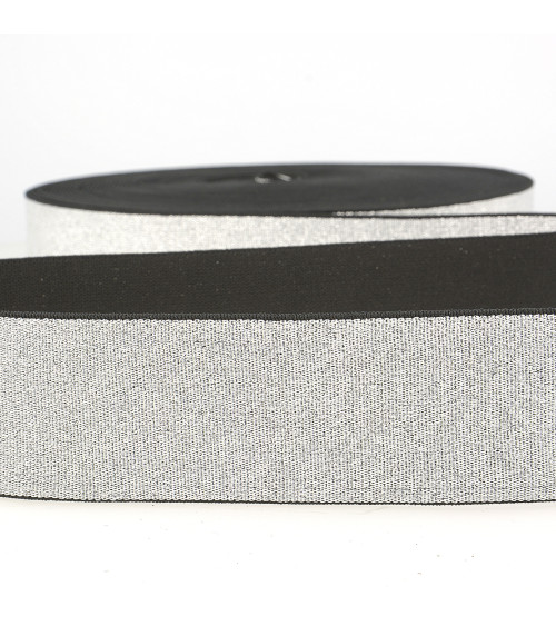 Metal elastic 40mm silver per meter