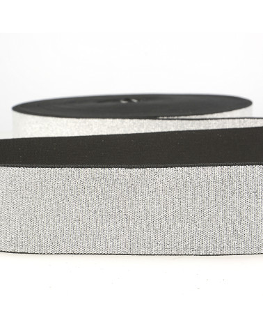 Metal elastic 40mm silver per meter