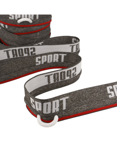 Elastische Sportschnur 40 mm mittelgrau pro Meter