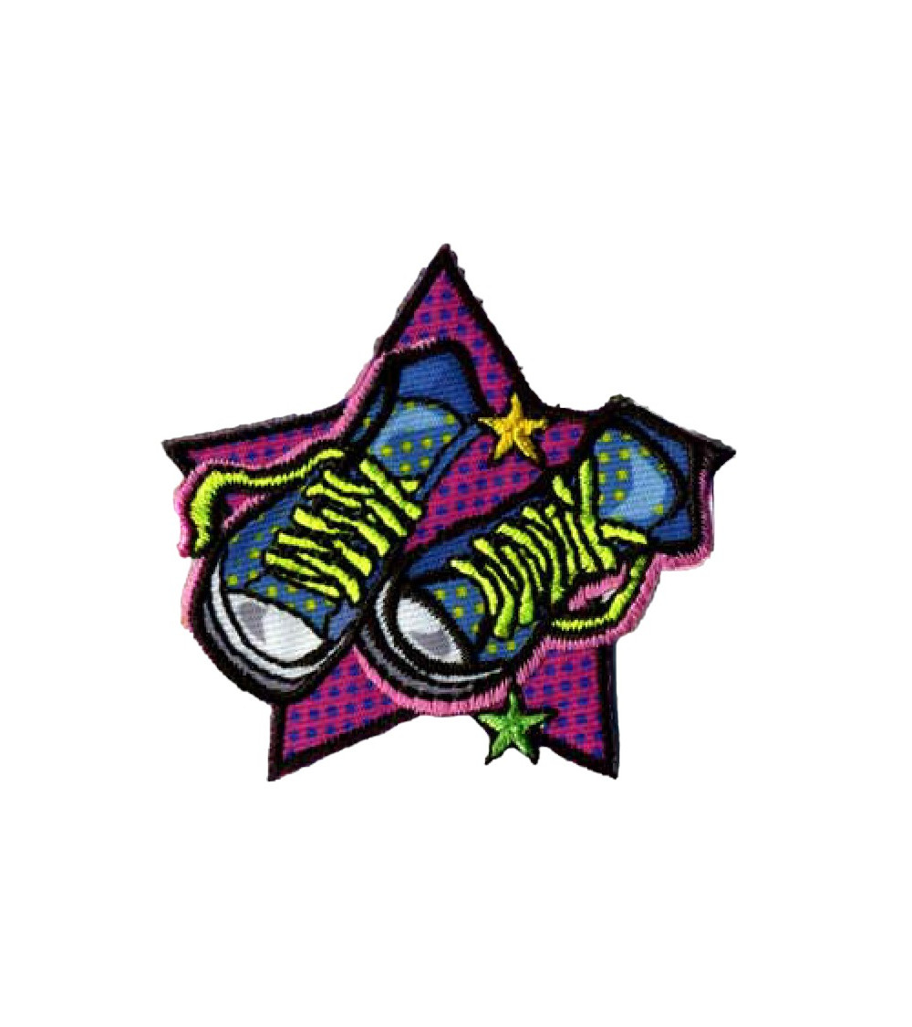 Pop Art pink star badge and sneakers