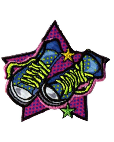 Stemma stella rosa Pop Art e scarpe da ginnastica
