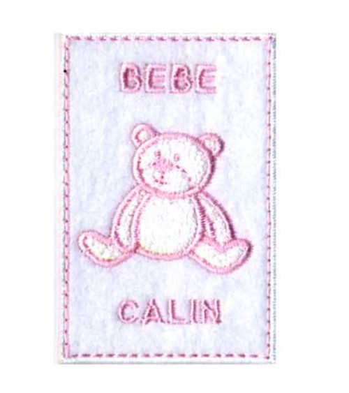 Ecusson thermocollant Bébé Calin rose