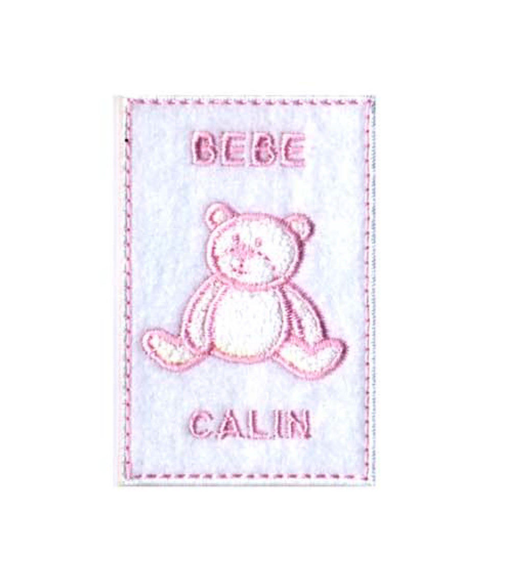Baby Calin pink iron-on patch