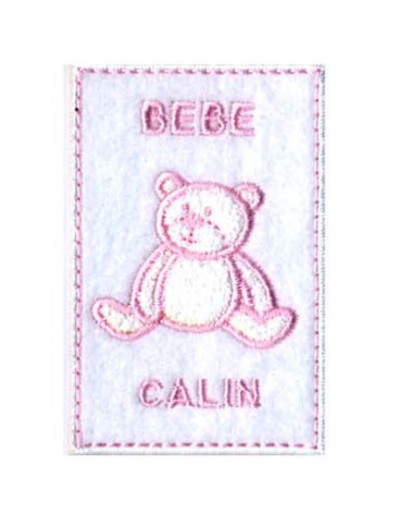 Baby Calin pink iron-on patch