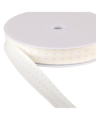 Organic cotton star bias gots Blue 20mm per meter