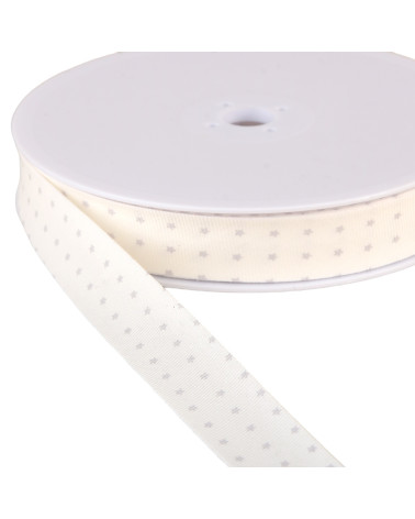 Organic cotton star bias binding GOTS Grey 20mm per meter