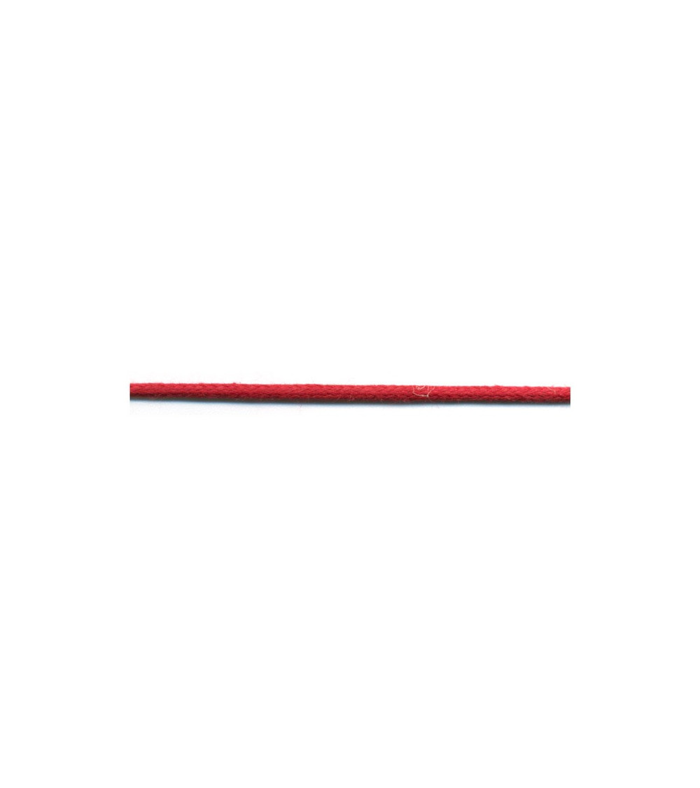 Bobine 50m lacet aspect cuir 2mm rouge