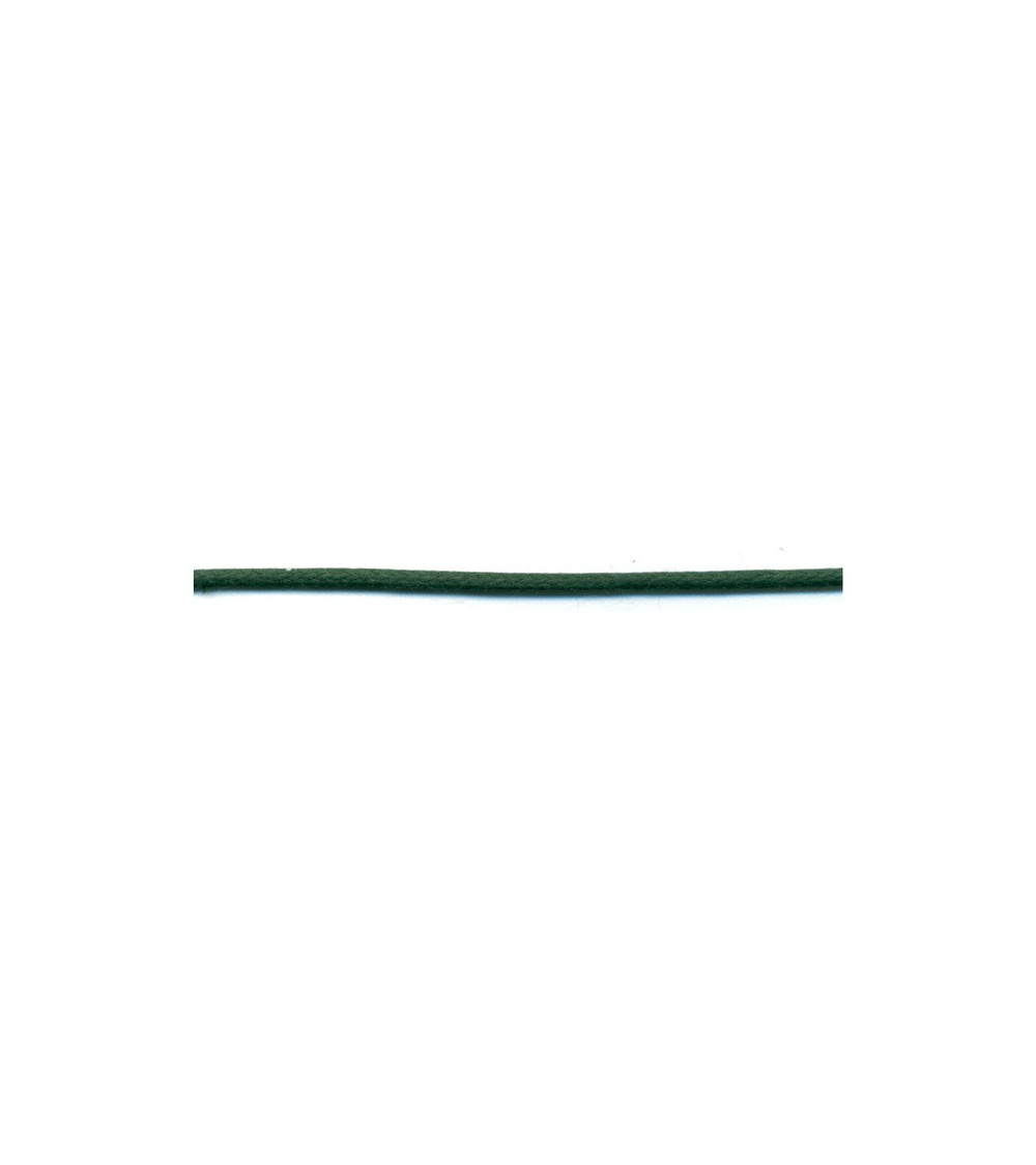 Bobine 50m lacet aspect cuir 2mm vert bouteille