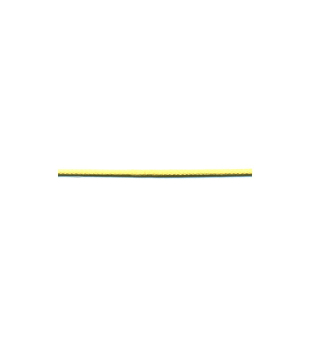 Bobine 50m lacet aspect cuir 2mm jaune paille