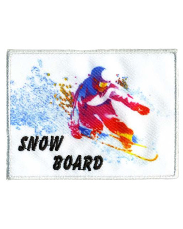 White Snow Board sports badge