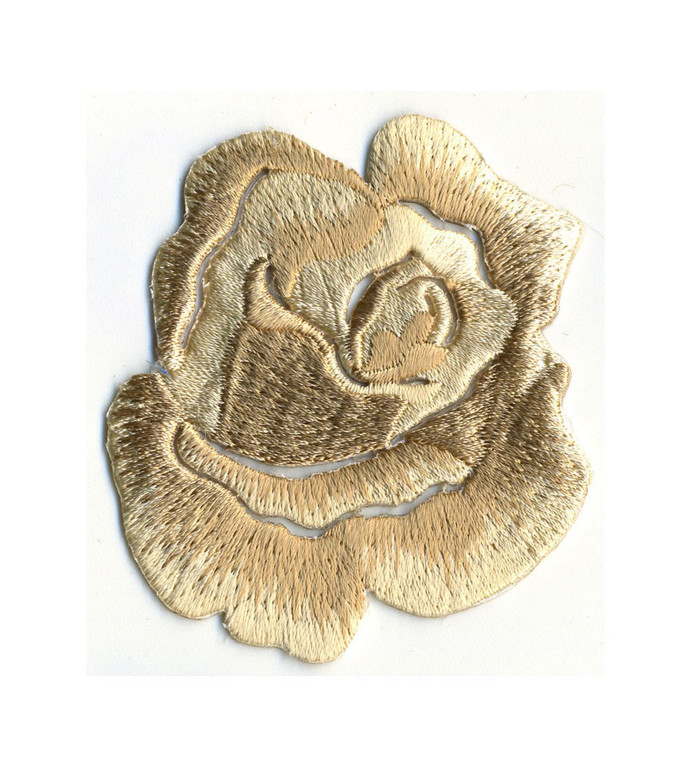 Beige rose iron-on patch