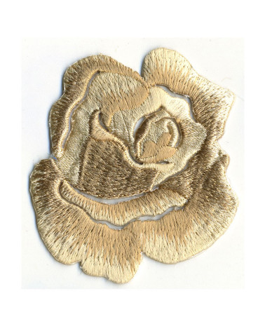 Beige rose iron-on patch