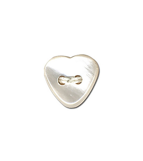 Heart button 12mm white