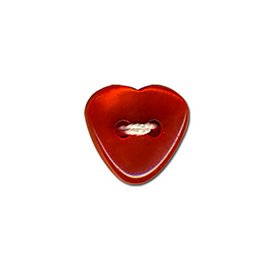Bouton coeur 12mm rouge