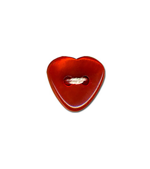 Bouton coeur 12mm rouge