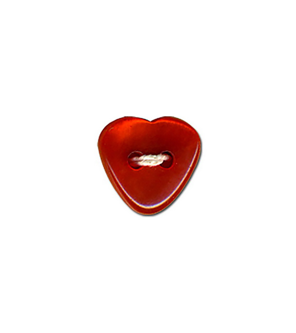 Bouton coeur 12mm rouge