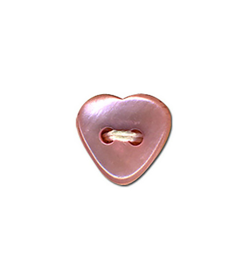 Bouton coeur 12mm rose bonbon