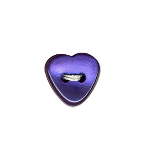 Bouton coeur 12mm bleu