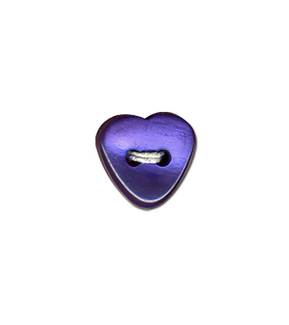 Bouton coeur 12mm bleu