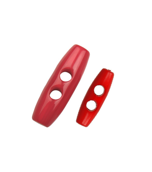 Buchette polyester 2 trous 25mm rouge