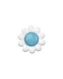 Bouton marguerite 15mm bleu ciel