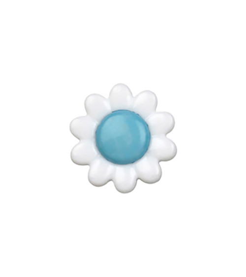 Bouton marguerite 15mm bleu ciel