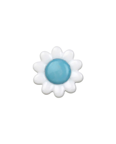 Gänseblümchenknopf 15mm himmelblau