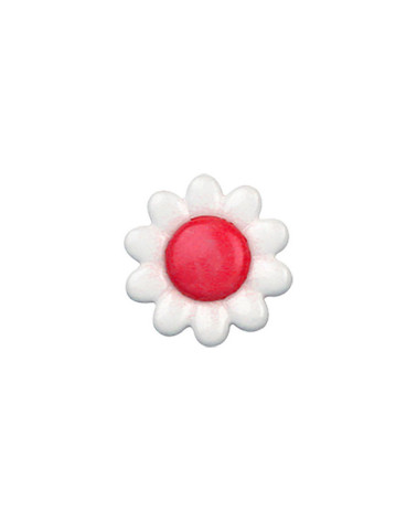 Knopf Margerite 15mm rot