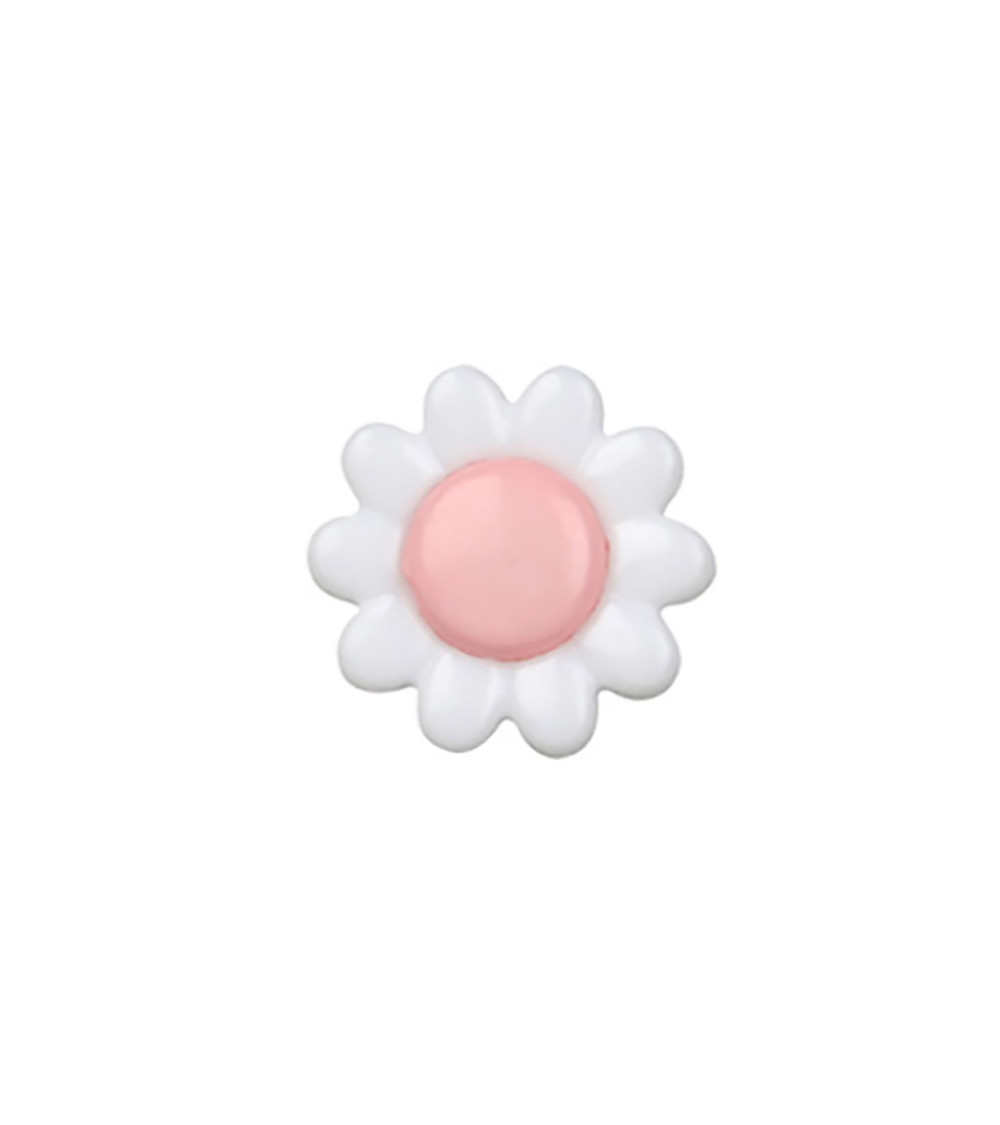 Bouton marguerite 15mm rose layette