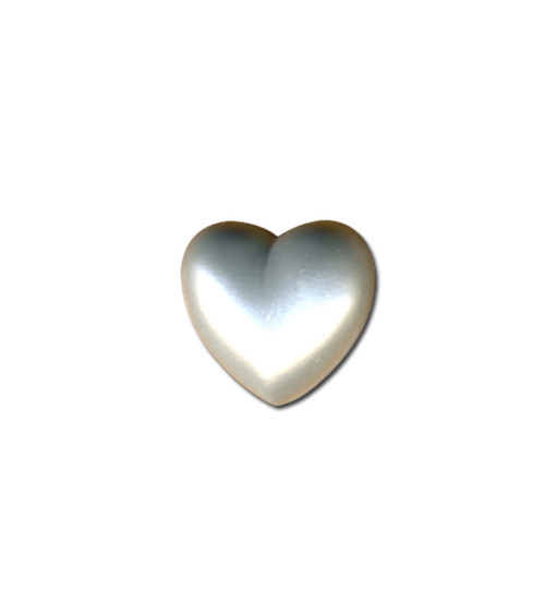 Heart shank button 18mm satin white
