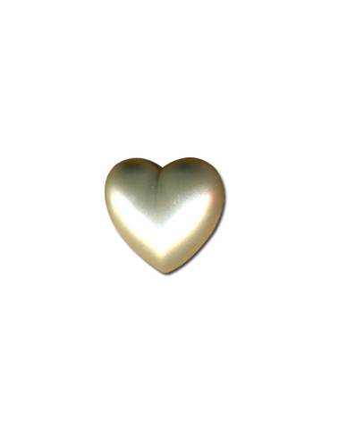 Bouton à queue coeur 18mm ecru satiné