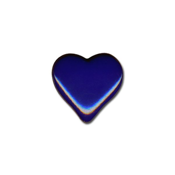 Bouton à queue coeur 15mm bleu