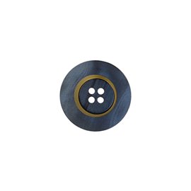 Bouton rond 4 trous 15mm marine/or