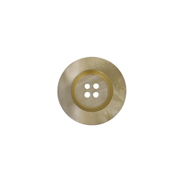 Bouton rond 4 trous 20mm beige/or