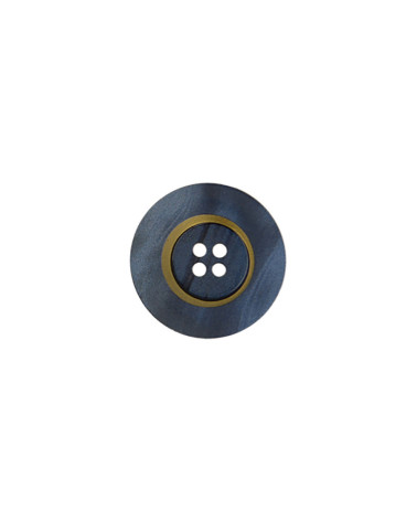 Bouton rond 4 trous 23mm marine/or