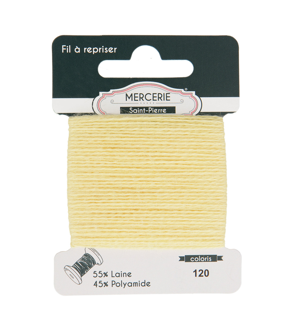 Wool darning thread 15m light yellow