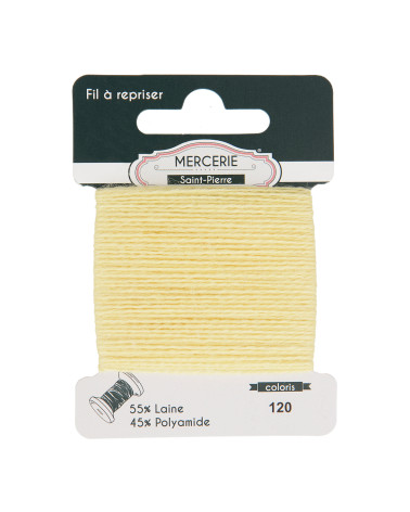 Wool darning thread 15m light yellow