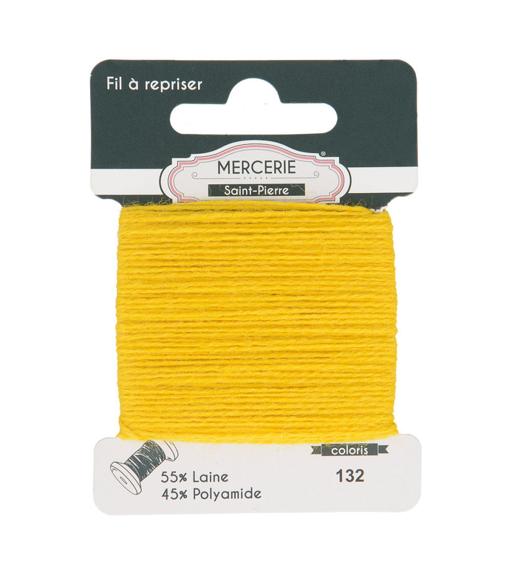 Wool darning thread 15m bright yellow