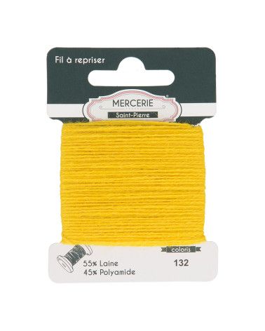 15m bright yellow wool darning thread