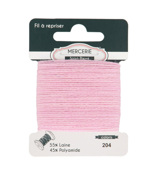 Wool darning thread 15m light pink