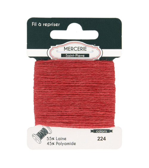 Wool darning thread 15m red