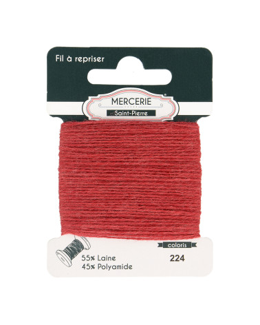 Wool darning thread 15m red