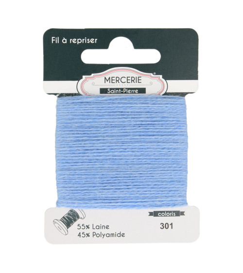 Wool darning thread 15m light blue