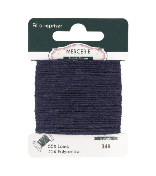 Wool darning thread 15m navy blue