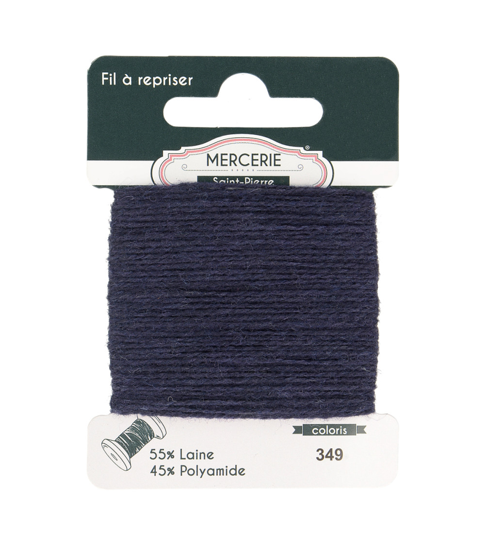 Wool darning thread 15m navy blue