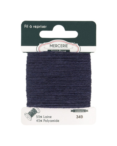 Wool darning thread 15m navy blue